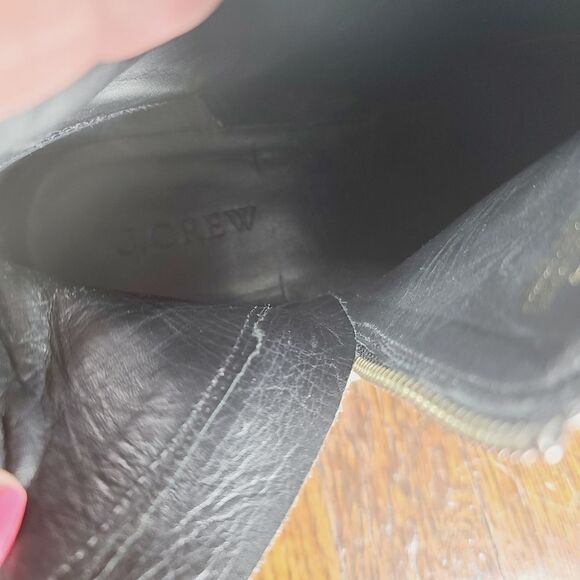 J. Crew Black Frankie Pebbled Leather Ankle Boots size 8 1/2 - Picture 13 of 15